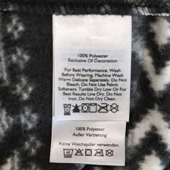 Eddie Bauer Womens M Black & White Aztec Fleece Pullover - Picture 3 of 6